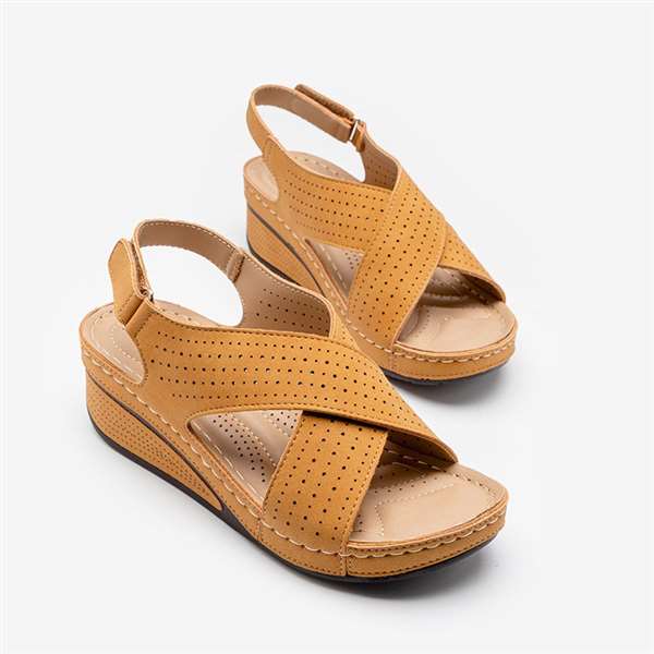 Orthopedic Women's Cross Strap Wedge Sandals