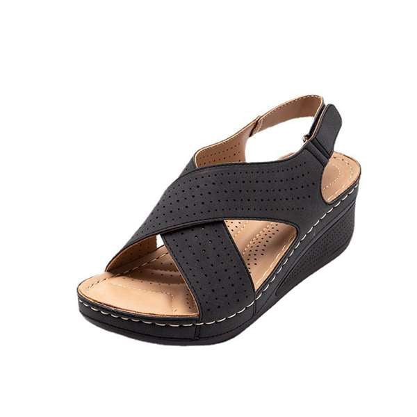 Orthopedic Women's Cross Strap Wedge Sandals