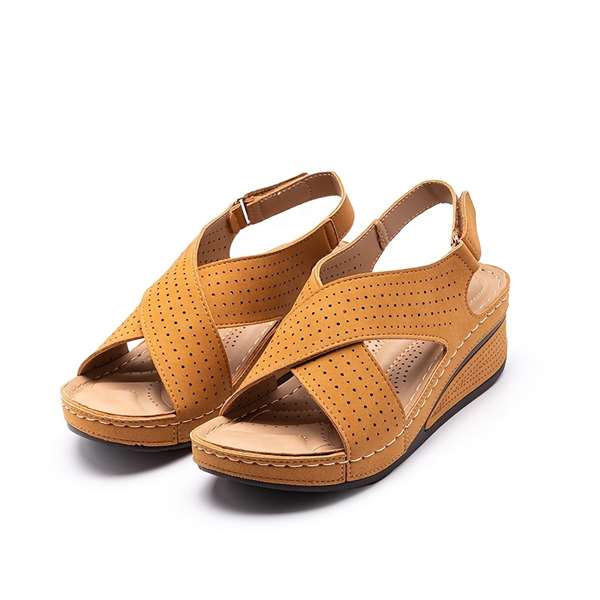 Orthopedic Women's Cross Strap Wedge Sandals
