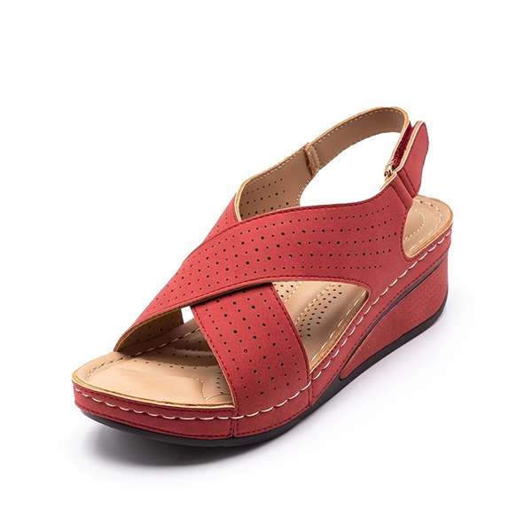 Orthopedic Women's Cross Strap Wedge Sandals