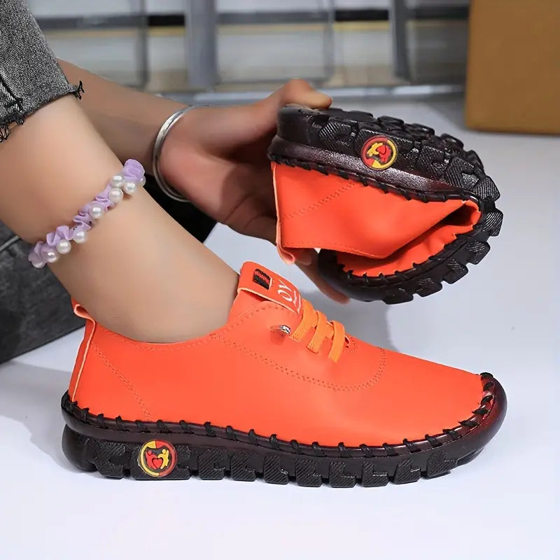 ORTHOPEDIC WOMEN'S SOLID COLOR CASUAL SNEAKERS