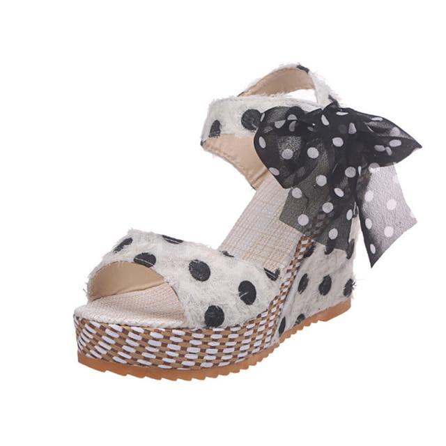Orthopedic Bowknot Design Platform Wedge Sandal