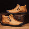 MEN'S ORTHOPEDIC ZIPPER OUTDOOR HAND-SEWN TOOLING SHOES