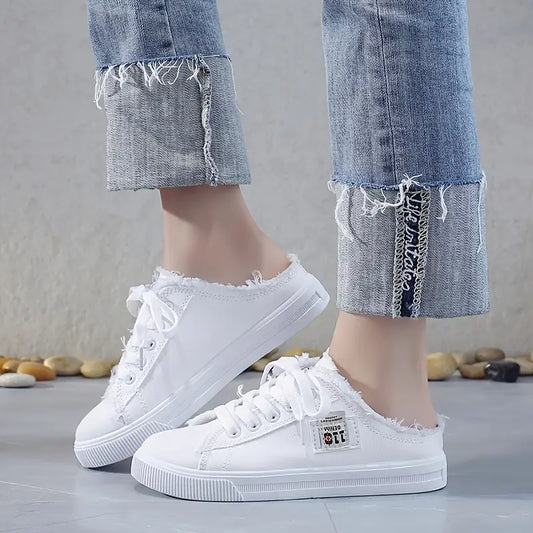 TRENDY ORTHOPEDIC ROUND TOE SLIP-ON CANVAS SHOES