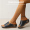 2025 Women's Orthopedic Summer Daily Comfort Slip On Solid Color Leather Sandals