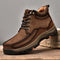 Orthopedic High-top Outdoor Shoes for Men, Genuine Leather Hiking Shoes, Cross-country Trekking Shoes, Plus Velvet Warm Cotton Shoes