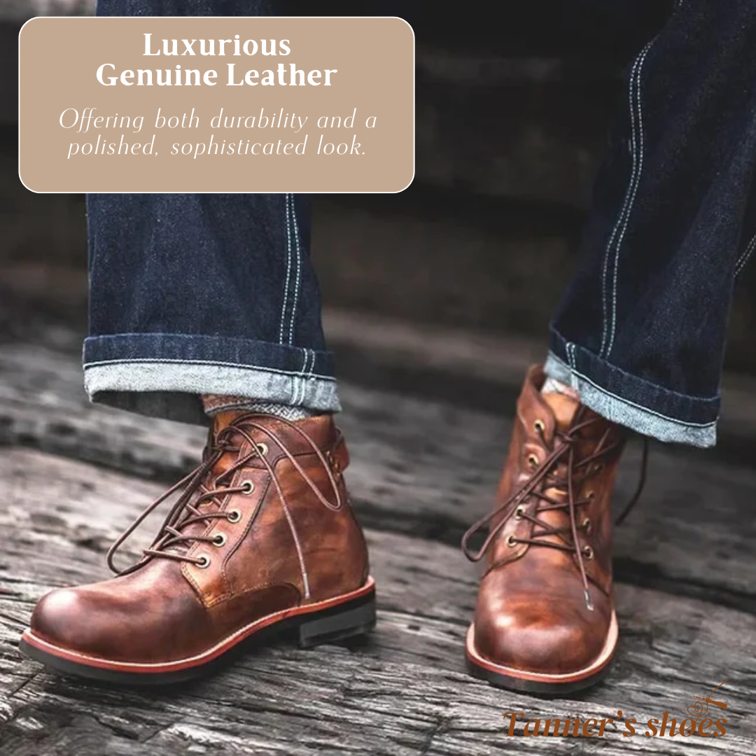 Mark | Orthopedic retro leather boots for men