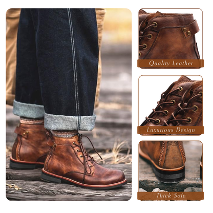 Mark | Orthopedic retro leather boots for men
