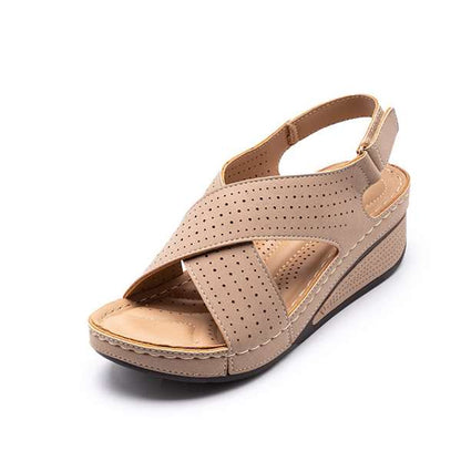 Orthopedic Women's Cross Strap Wedge Sandals
