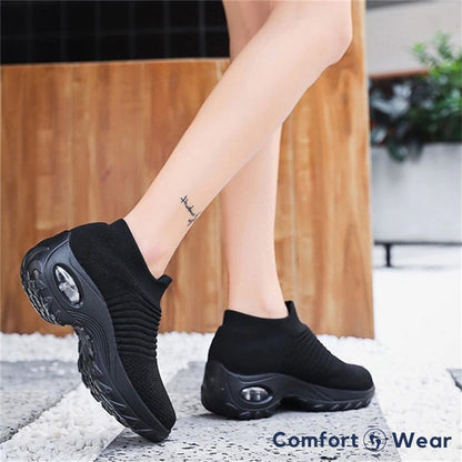 Orthopedic No-Tie Stretch Shoes - Midnight Black