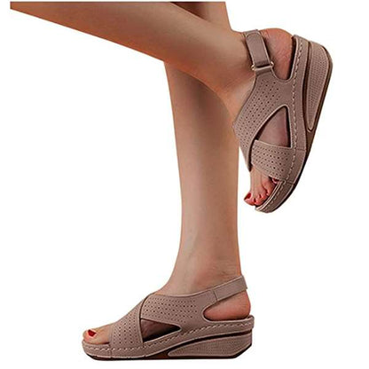 Orthopedic Women's Cross Strap Wedge Sandals