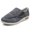 Orthopedic Stretch No-Tie Wide Shoes w/ Adjustable Closure - Gray