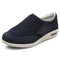 Orthopedic Stretch No-Tie Wide Shoes w/ Adjustable Closure - Lake Blue