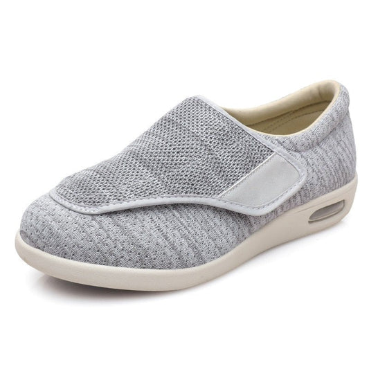 Orthopedic Stretch No-Tie Wide Shoes w/ Adjustable Closure - Silver