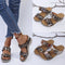 2025 Women's Orthopedic Lepoard Print Leather Wedge Soft Sole Sandals