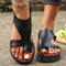 WOMEN'S LEATHER PLATFORM WEDGE ORTHOPEDIC SANDALS