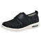 Orthopedic Stretch No-Tie Wide Shoes w/ Adjustable Closure - Black Grey