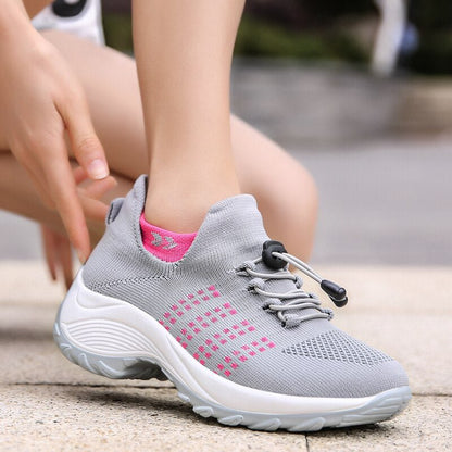 Orthopedic Stretch Cushion Shoes - Gray Pink