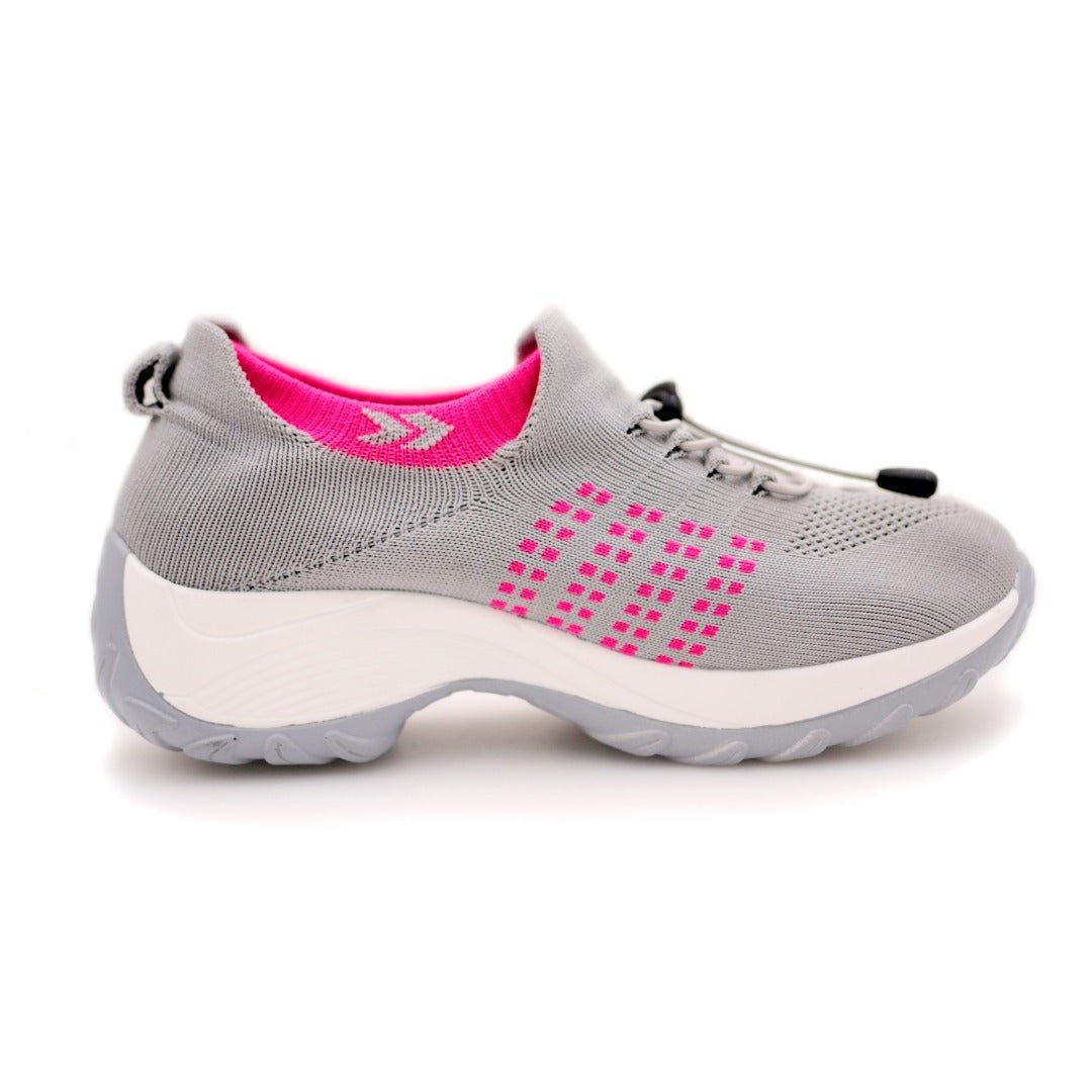 Orthopedic Stretch Cushion Shoes - Gray Pink