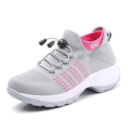 Orthopedic Stretch Cushion Shoes - Gray Pink